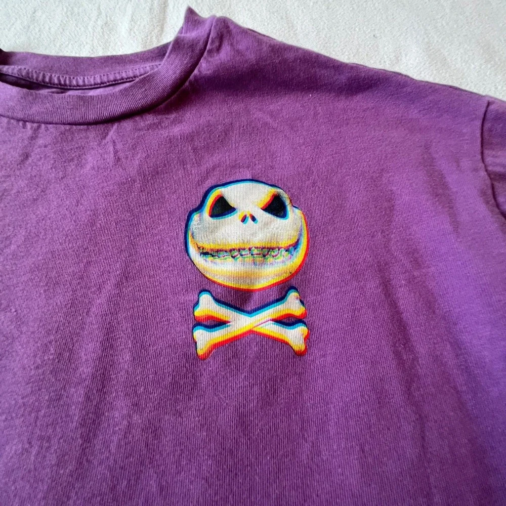Disney Nightmare Before Christmas Jack Skellington Purple Long Sleeve Shirt L - Picture 2 of 6